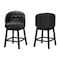 Baxton Studio Theron MidCentury Black Faux Leather Espresso Brown Finished Wood Swivel Counter Stool Set 2PC 225-2PC-12969-ZORO - alternate 5